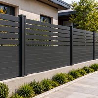 Clôture semi-privée à lattes horizontales en aluminium 6063-T5 sur mesure, revêtement poudré, panneaux de clôture de jardin modernes pour l'extérieur