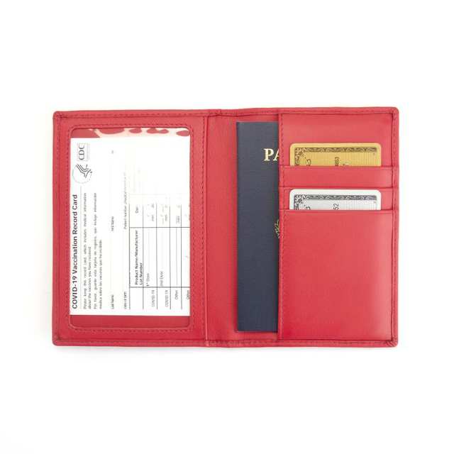 PU Leather Passport Holder Multi Card Slot Transparent ID Window Family Travel Passport Cover Slim Design Passport Wallet