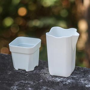 Pot de fleurs carré en <span class=keywords><strong>plastique</strong></span> translucide épaissi pour plantes succulentes, avec graduation intégrée - Product Image 4