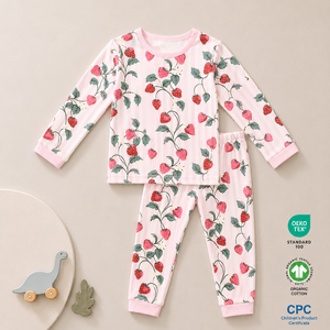 Pijama Floral para Bebé Niña, Ropa de Dormir con Volantes para Niña Pequeña, Pantalones de Manga Larga, Ropa de Dormir Transpirable para Primavera, Embalaje Personalizado - Product Image 1