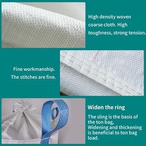 Bulk <b>Bag</b>, Heavy Duty 1.5 Ton <b>Bag</b>, Woven <b>Polypropylene</b> Construction, High Safety Factor Design, Duffle Top with Spout Bottom - Product Image 4