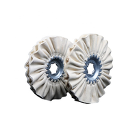 Roue en coton pour voies respiratoires Roue à vent en tissu blanchi pour le polissage fin de différentes surfaces et métaux abrasifs pour le meulage de surface