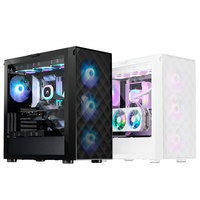 Casing Gaming Mid Tower ATX SUITMASTER M2000 WH, Cetakan Baja Khusus, 4 Kipas ARGB PWM Terpasang, Kaca Atas Lepas Pasang, Braket VGA