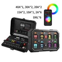Panneau de commande personnalisé 2880W 120A 12V 24V 9 groupes avec contrôle par application, DRL, clignotant stroboscopique programmable pour 4x4, UTV, fourgonnettes et camions lourds