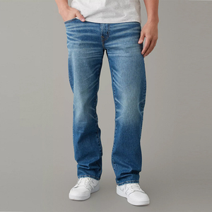 Pantalon bleu délavé respirant personnalisé de haute qualité pour hommes coupe normale <span class=keywords><strong>jean</strong></span> grande taille pour hommes - Product Image 2