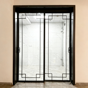 <span class=keywords><strong>Porte</strong></span> <span class=keywords><strong>coulissante</strong></span> en aluminium à double vitrage, profil étroit moyen, double <span class=keywords><strong>rail</strong></span>, moderne, pour patio extérieur - Product Image 3