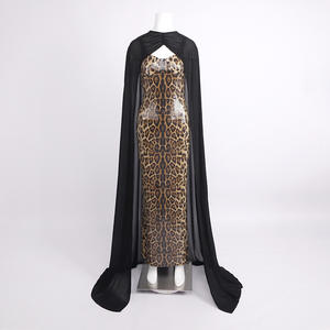 שמלת שני חלקים ארוכה, קמיסול עם חרוזים בהדפס נמר סקסי, וגלימת שיפון, שבעה צבעים, רמדאן 2026 - Product Image 5