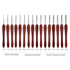 Aguja <span class=keywords><strong>de</strong></span> Ganchillo Portátil y Duradera con Mango <span class=keywords><strong>de</strong></span> Madera Natural, Aguja <span class=keywords><strong>de</strong></span> Ganchillo Individual para Proyectos <span class=keywords><strong>de</strong></span> Amigurumi, Manualidades con Hilo y Proyectos Hechos a Mano - Product Image 2