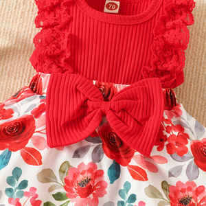 Conjunto de Vestido Floral de Algodón de Moda <span class=keywords><strong>para</strong></span> Bebés Niñas con Diadema, <span class=keywords><strong>Traje</strong></span> de Princesa <span class=keywords><strong>para</strong></span> Fiesta de Verano, Ropa de Bebé de 0 a 24 Meses - Product Image 3