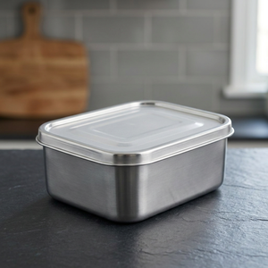 Durable Food Grade Stainless Steel Rectangle Bento <b>Lunch</b> <b>Box</b> 1-3L Dishwasher Safe Freshness Preservation Classic Design - Product Image 4
