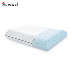 Travesseiro espuma de memória gel ventilado, com tampa lavável, tamanho padrão, travesseiro para a cama, dormitório