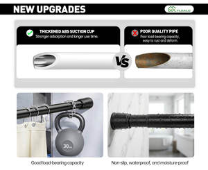 YIJIALE Nouveau Design Tringles de Douche Télescopiques Réglables en Métal Non Perforé de 22 mm pour Salle de Bain – Vente en Gros - Product Image 4