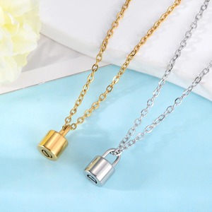 Mini Colgante de Acero Inoxidable Chapado en Oro de 18K con Cruz, Estrella y Corazón, Urna para Cenizas, Collar Conmemorativo - Product Image 2