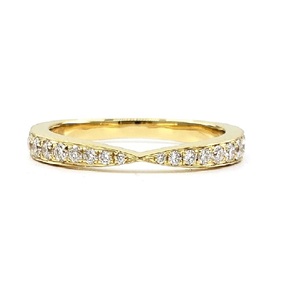 Bague de Fiançailles et de Mariage Empilable en Or Jaune 18 carats avec Diamants Véritables, Design Élégant, Meilleures Ventes, pour Femme - Product Image 1