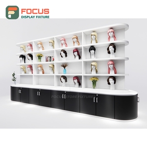 ตู้โชว์วิกผมพรีเมียม ไม้ กระจก ชั้นวางแบบลิ้นชัก พร้อมไฟ ตู้โชว์ร้านขายวิกผม - Product Image 6