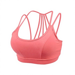 Wholesale Gym Athletic Fitness Clothing Brand Label High Quality <b>Padded</b> Best <b>Neck</b> Sexy Strap Women Yoga Sports Bra For Women - Product Image 1