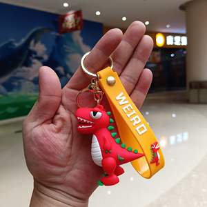 Nueva venta al por mayor dinosaurio muñeca llavero gota bolsa de plástico coche colgante bolsa dibujos animados colgante llavero - Product Image 3