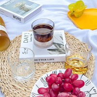 Verre à whisky moderne en verre transparent à fond épais, idéal pour le bourbon, les cocktails, l'eau, les jus, les articles de bar et les cadeaux de fête