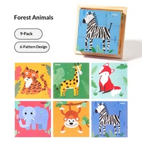Jouets en bois Montessori PP TOYS, blocs d'animaux 3D à six faces, 9 pièces, unisexe, enfants (4-6 ans), jouet éducatif d'apprentissage précoce