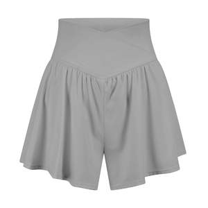 Shorts Deportivos de Cintura Alta para <span class=keywords><strong>Mujer</strong></span> <span class=keywords><strong>con</strong></span> Bolsillos, de Poliéster/Nailon, Fluidos, para Correr, Hacer Ejercicio, <span class=keywords><strong>Tenis</strong></span> - Product Image 2
