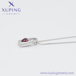 A00334450 gioielli XUPING Premium cristallo di vendita calda coppia Love Lock rosso cremisi ciondolo collana - Product Image 4