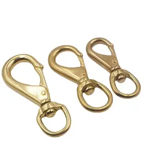 Wholesale Cheap Custom Dog Snap Hook High Quality Various Size Strong Solid Brass Swivel Snap Hook For Bag Hardware