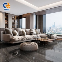 Ubin Batu Sinter Sinray 750x1500mm Antibakteri Anti-selip Tahan Aus Mengkilap Modern ACCENTS Borders Zero Water Kamar Tidur