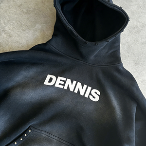 Sudaderas con Capucha Negras de Alta Calidad, 400 g/m², Algodón, Estilo Francés, Personalizadas, Corte Holgado, para <span class=keywords><strong>Hombre</strong></span> - Product Image 3