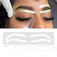 Autocollant d'Aide Jetable pour Sourcils, Pochoir de Cartographie Auto-adhésif pour Microblading et Maquillage Permanent