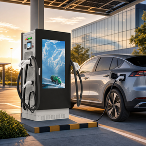 สถานีชาร์จรถยนต์ไฟฟ้าเชิงพาณิชย์ 60kW 120kW 240kW DC พร้อมหน้าจอโฆษณา 55 นิ้ว รองรับหัวชาร์จแบบ Dual Gun CCS1 CCS2 GB/T NACS OCPP - Product Image 5