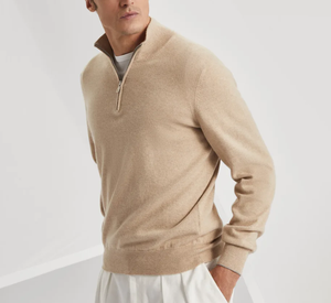 [Vendita calda] maglioni da <span class=keywords><strong>uomo</strong></span> in Cashmere mezza Zip dolcevita OEM e ODM Cardigan personalizzato Designer maglione maglione da <span class=keywords><strong>uomo</strong></span> - Product Image 2