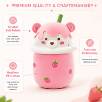 Peluche personnalisée en forme de tasse de thé au lait, cadeau créatif pour filles, oreiller apaisant, ours en peluche