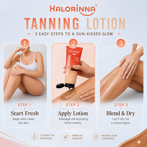 HALORINNA Lotion Bronzante Naturelle Portable Formule Apaisante Multi-Plantes <span class=keywords><strong>pour</strong></span> un Éclat Corporel en Extérieur en Vacances Vente en Gros OEM - Product Image 6
