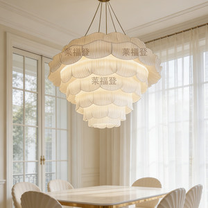 Lustre rond de style français à six têtes E27, lampe à économie d'énergie, éclairage pour salon et maison - Product Image 4