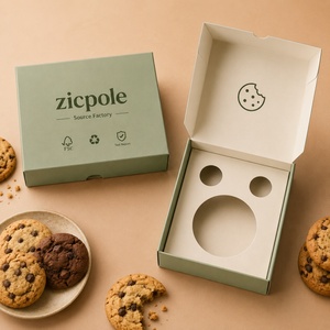 Caja <span class=keywords><strong>de</strong></span> Cartón Plegable Personalizada para Galletas <span class=keywords><strong>de</strong></span> un Solo <span class=keywords><strong>Kilo</strong></span>, Empaque <span class=keywords><strong>de</strong></span> Papel para Galletas <span class=keywords><strong>de</strong></span> Grado Alimenticio con Compartimento para Salsa en Bolsa - Product Image 3
