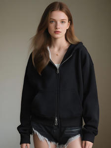 <span class=keywords><strong>Pull</strong></span> cardigan ample à capuche boutonné décontracté pour <span class=keywords><strong>femme</strong></span> en tricot ODM <span class=keywords><strong>de</strong></span> 350 grammes pour l'automne - Product Image 4