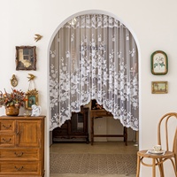 Rideau de séparation de cuisine mural en dentelle jacquard florale blanche de style européen français, écologique, pour baie vitrée et armoire