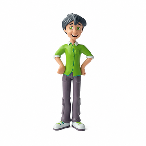 Figurine de garçon en PVC, personnage de dessin animé, modèle de personnage aux mains sur les hanches, ornement de bureau, statue de collection pour la décoration de la maison et du bureau - Product Image 2