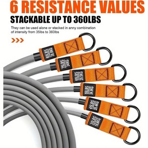 Ensemble de bandes de résistance professionnelles de 300 lb avec poignées et sangles de <span class=keywords><strong>cheville</strong></span>, tubes d'exercice robustes pour la salle de sport à domicile, entraînement complet du corps - Product Image 2