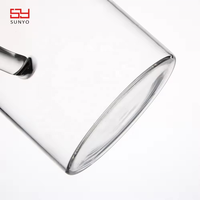 Vente flash d'été : Pichet en verre transparent de 2 L fait à la main, sans plomb, avec poignée