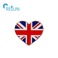 Fabricant d'usine Londres Souvenirs Royaume-Uni Union Drapeau Carte Épinglette Insigne Personnalisé London Bus Union Jack Queen's Guard Badge Pin