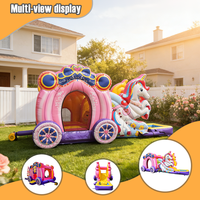 Château gonflable avec toboggan, carrosse de princesse, château gonflable à bas prix, combo château gonflable avec toboggan aquatique pour enfants