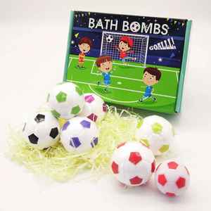 Coffret Cadeau de 6 Bombes de Bain de Football pour Enfants, Bombes de Bain Moussantes Naturelles Faites à la Main pour Enfants Garçons Filles - Product Image 1