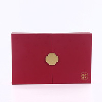Boîte cadeau magnétique rigide rouge de luxe avec logo personnalisé, papier artistique, fabrication artisanale pour les fêtes et l'emballage professionnel