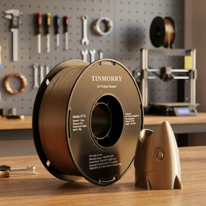 Filamento PETG PLUS TINMORRY RoHS de 1.75mm/2.85mm para Impresión 3D FDM, 1KG/3KG/5KG/10KG, Fabricante OEM/ODM, Bronce Metálico - Product Image 3