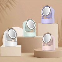 Nouveau modèle 2026 : Miroir de maquillage avec ventilateur circulateur d'air, éclairage LED et oscillation 3D, petit ventilateur portable