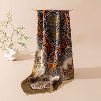 Foulard carré grand format 100% Soie de Mûrier, motif floral médaillon européen, châle, foulard de tête pour banquets et usage quotidien, OEM