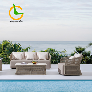 <span class=keywords><strong>Muebles</strong></span> de Jardín Modernos de <span class=keywords><strong>Mimbre</strong></span> Sintético para Exteriores, Sofá con Estructura Metálica, Resistente al Agua y a los Rayos UV, para Hotel, Parque de Ocio - Product Image 2
