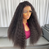 Perruque longue et droite en fibre synthétique résistante à la chaleur, couleur brun foncé noir, sensation de cheveux humains, frange, pour femmes, usage quotidien