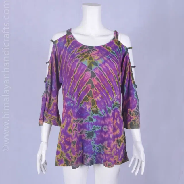 Tie Dye, Thời Trang Nepal Quần Áo Kích Thước Miễn Phí Ăn Mặc Thoáng Khí Giản Dị Batik Dress Cộng Với Kích Thước Viscose Dress TDD 0228